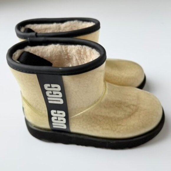 UGG Other - UGG Kids Classic Clear Cream Black Mini II Boots Size 12 | Waterproof Shearling